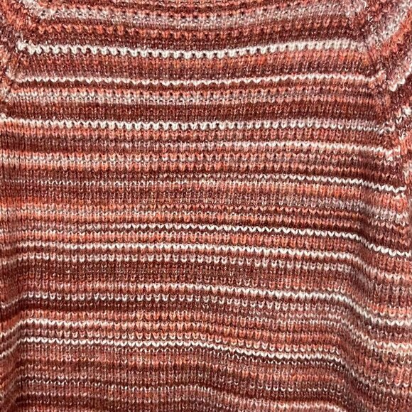 Ana Striped Knit Sweater Womens 1X Red Long Sleeve Oversize - Picture 6 of 8